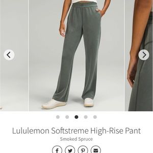 NWT- lululemon soft-stream high rise pant SMOKED SPRUCE
